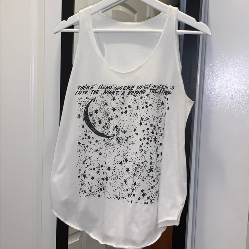 white graphic tank